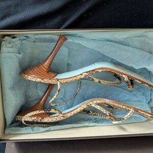 Lambertson Truex Snakeskin Sandals